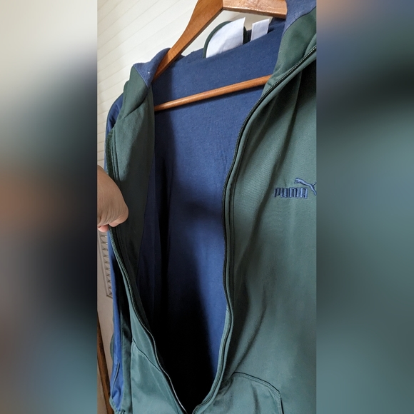 Men's Green Blue Puma Athletic Jacket, size Large - Picture 8 of 9